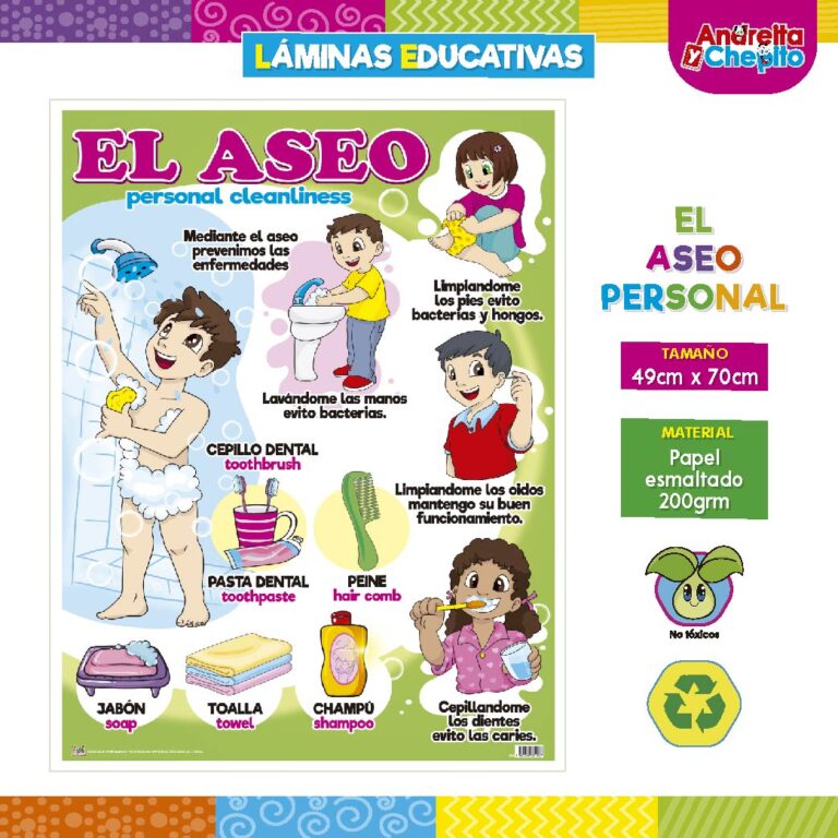 LÁMINAS EDUCATIVAS "ASEO PERSONAL"