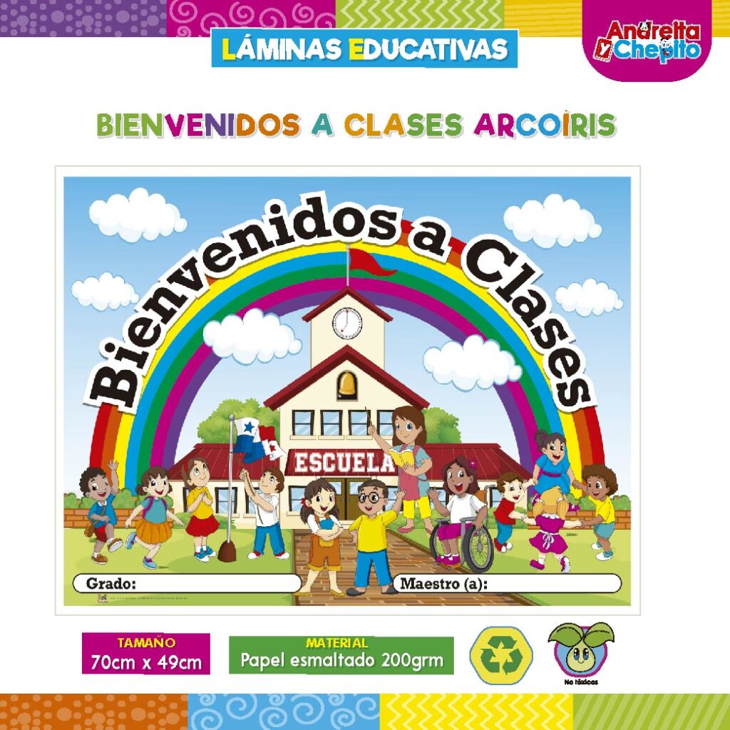 LÁMINAS EDUCATIVAS “BIENVENIDOS ARCOIRIS – ANDREITA Y CHEPITO