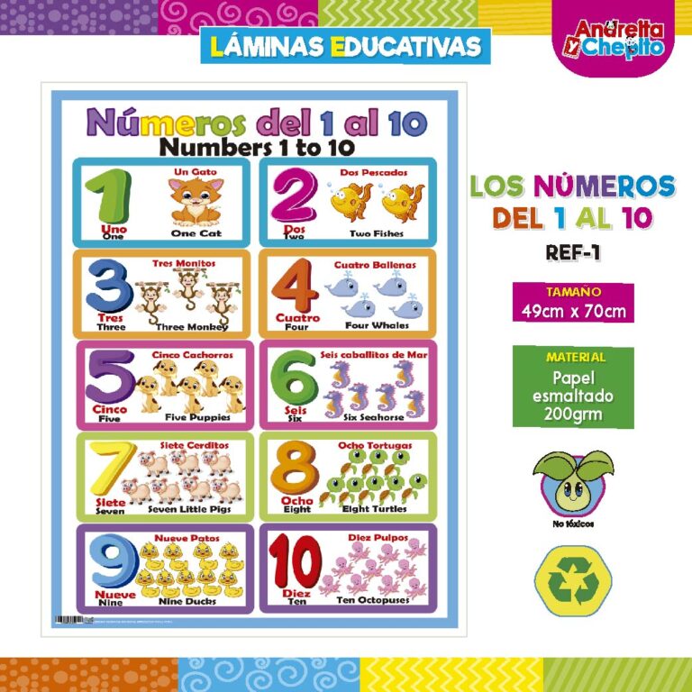 LÁMINAS EDUCATIVAS "NUMEROS 1 AL 10 R1"